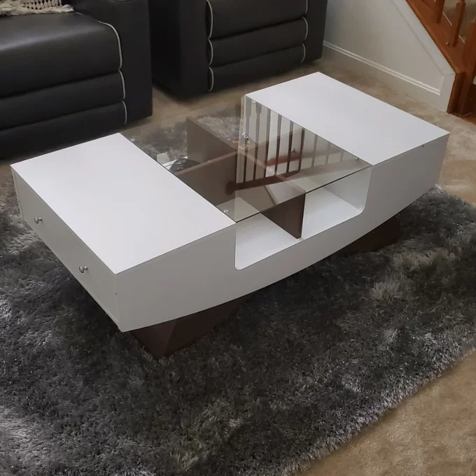 【Furniture】Madilynn Trestle Coffee Table with Storage