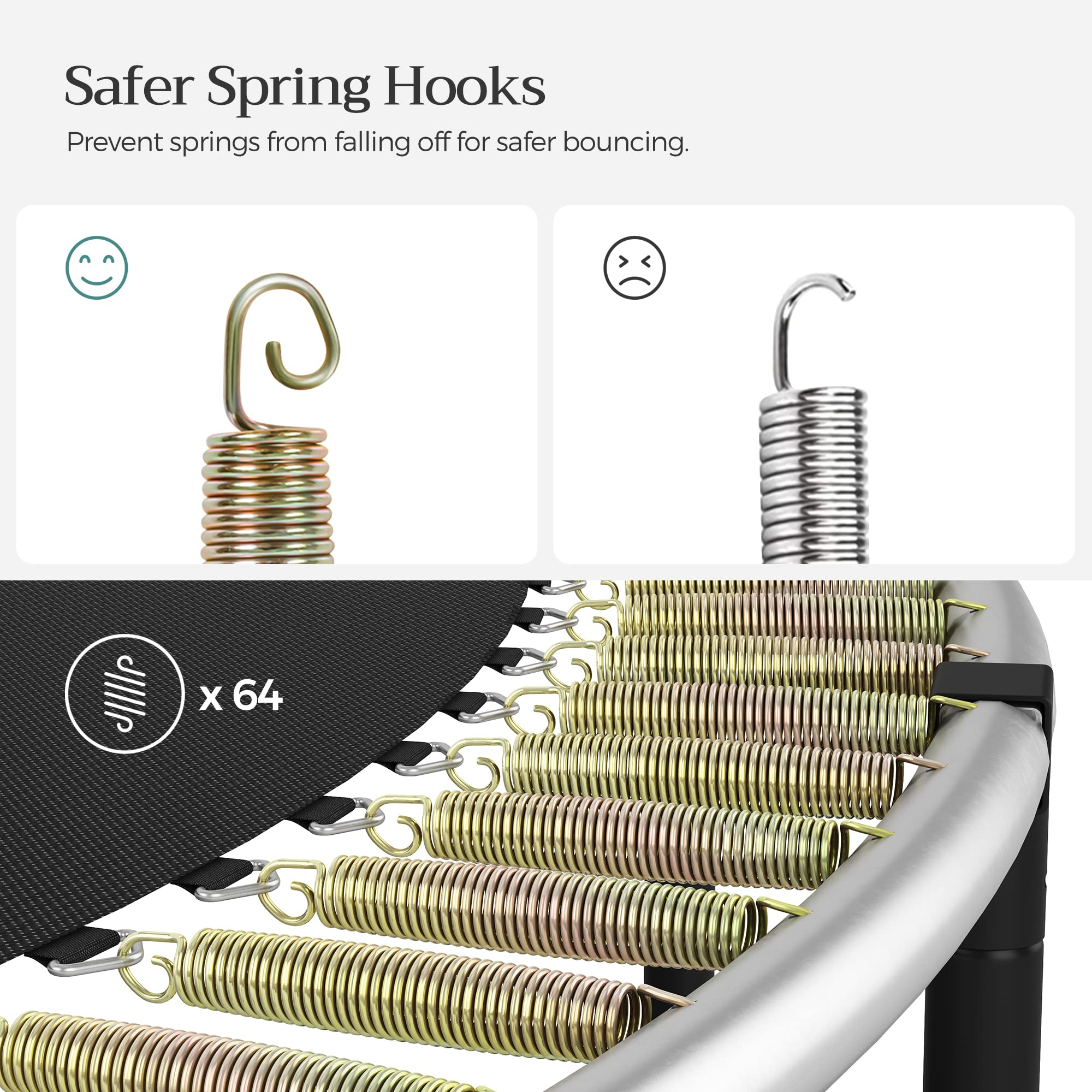 【Sports&Outdoors】Trampoline, Inner Saftey Net, Ladder, for Outdoor Garden Backyard