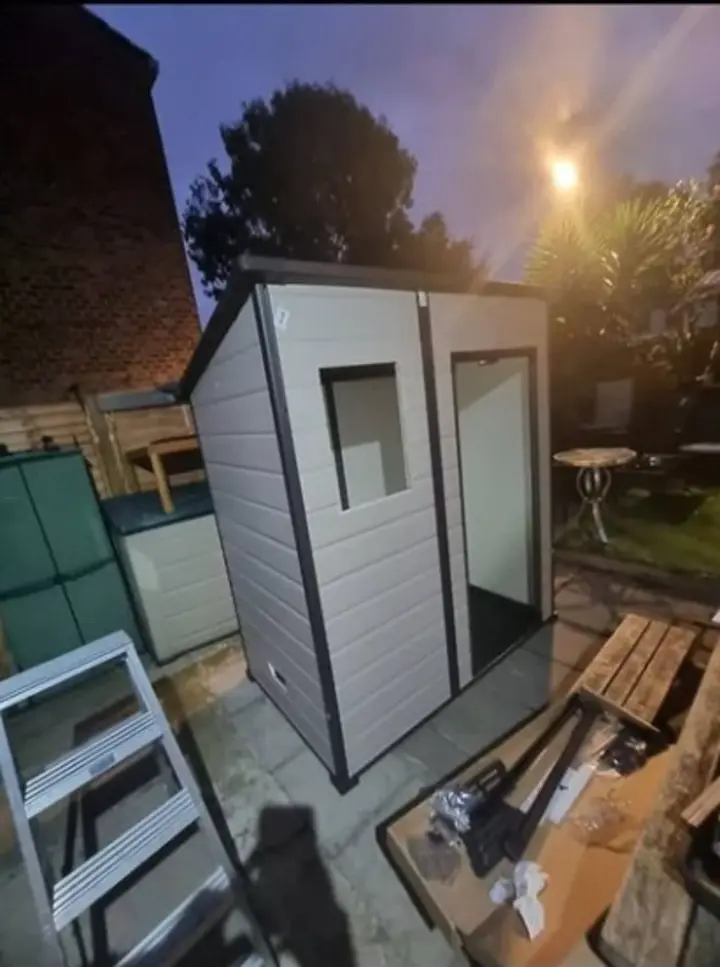 【Storage Shed】Keter Manor Pent Outdoor Garden Storage Shed, BeigeBrown, 6 x 4 ft