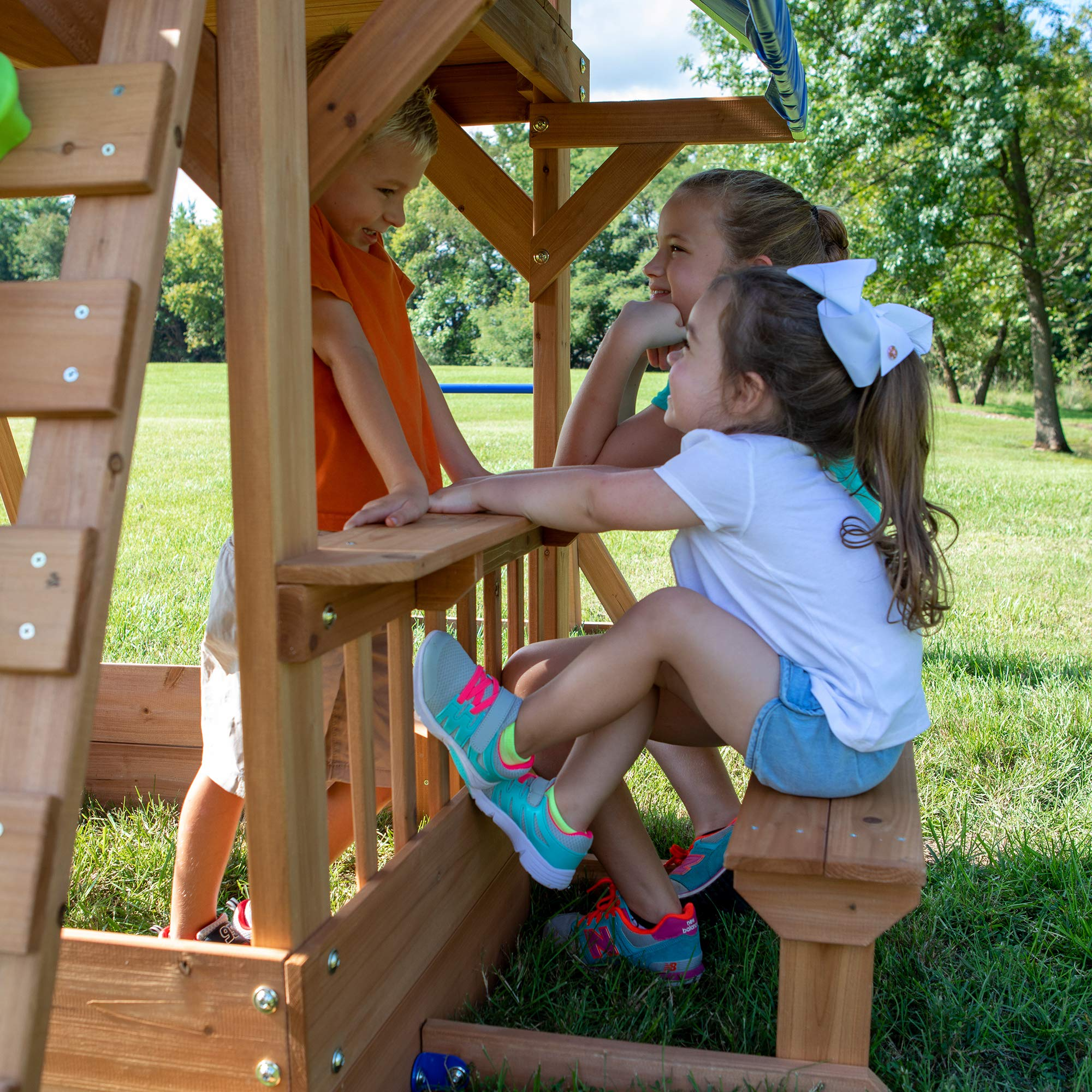 【Baby&Kids】Beach Front All Cedar Wooden Swing Set
