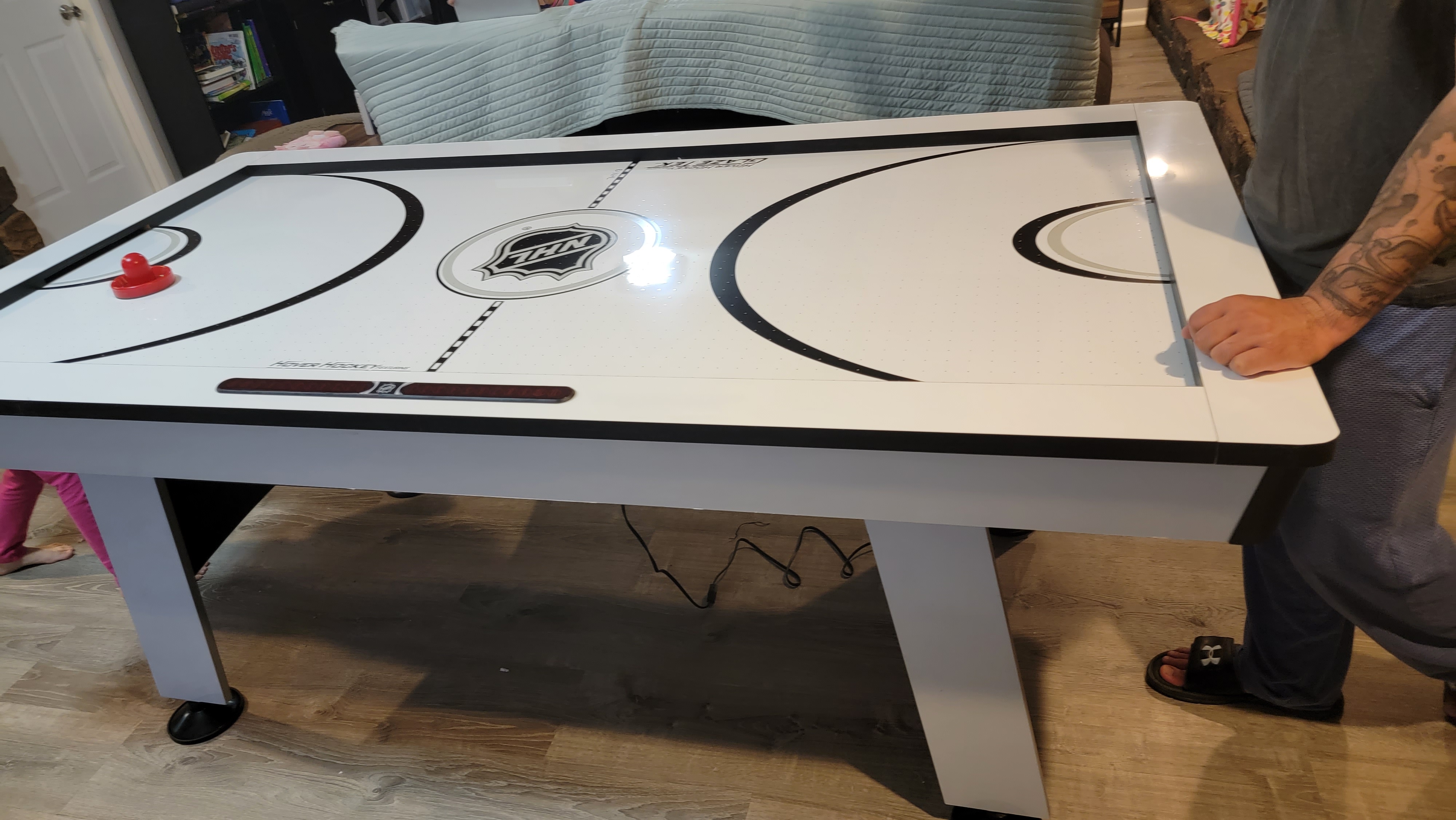 【Sports&Outdoors】Multi-Game Tables, Play 2-in-1 Air Hockey Table with Table Tennis Top