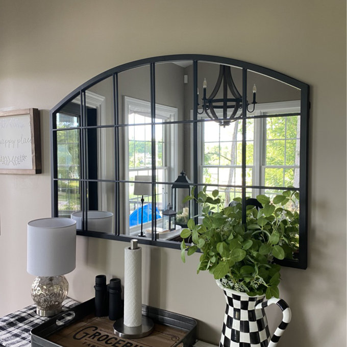 【Home Improvement】Kaxton Window Pane Metal Mirror