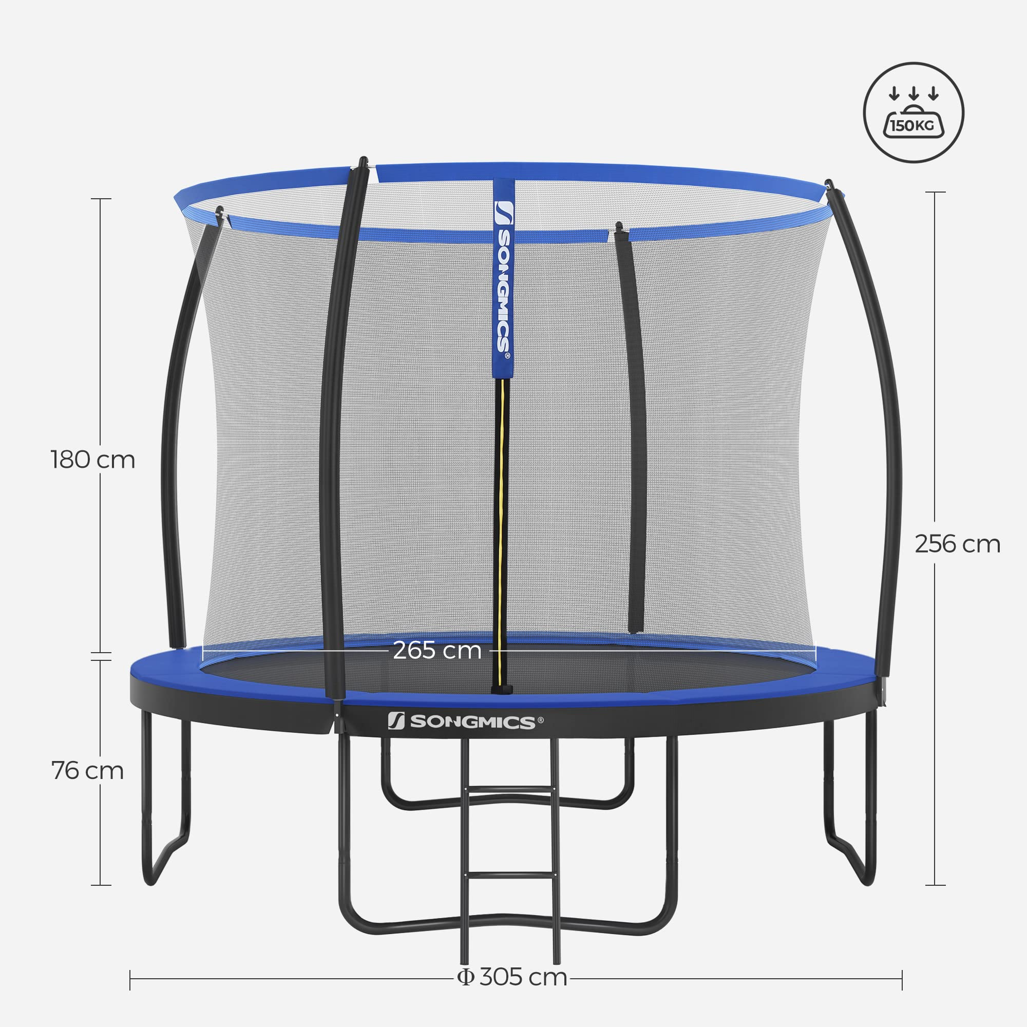 【Sports&Outdoors】Trampoline, Inner Saftey Net, Ladder, for Outdoor Garden Backyard