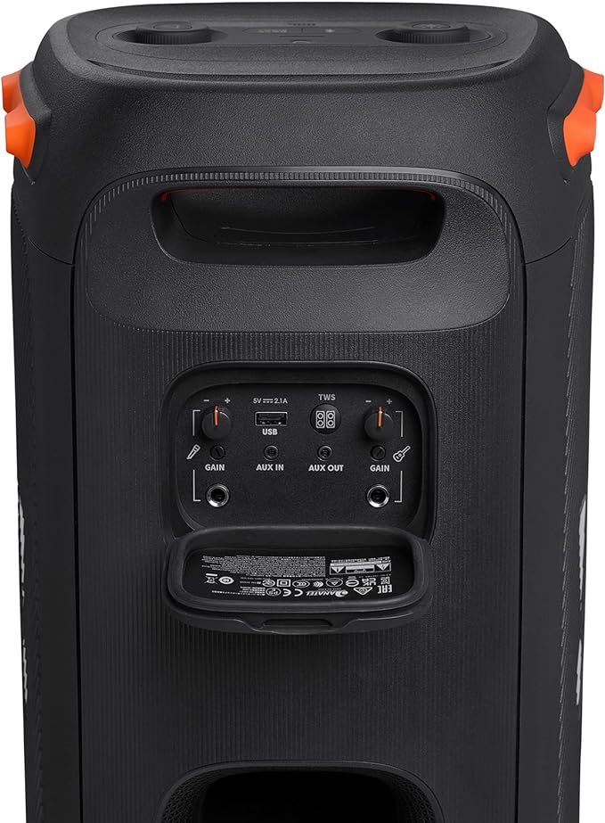 JBL PartyBox110 Portable Indoor and Outdoor Party Speaker with Built-In Lights, IPX4 Splashproof Design, Deep Bass and 12 Hours of Playtime, in Black