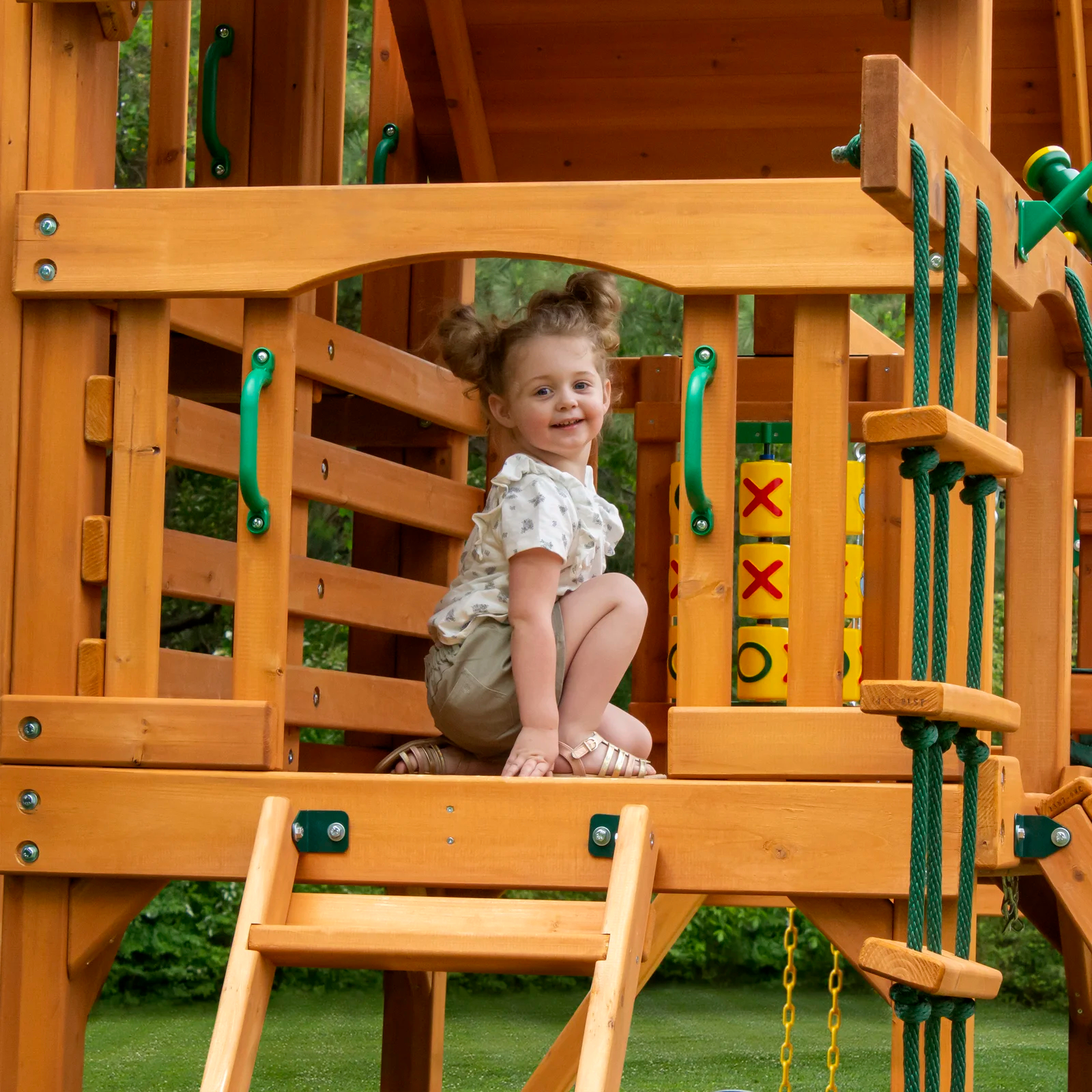 【Baby&Kids】Treasure Trove I Swing Set with Wood Roof