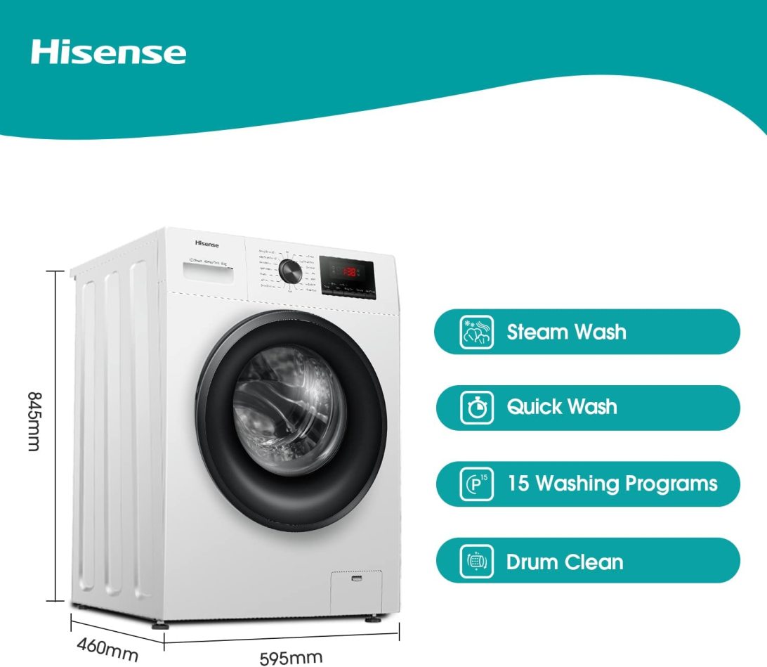 【Appliances】WFPV6012EM-Freestanding-6 KG-Front Load Washing Machine-Steam Wash-Quick Wash-15 Washing Programs