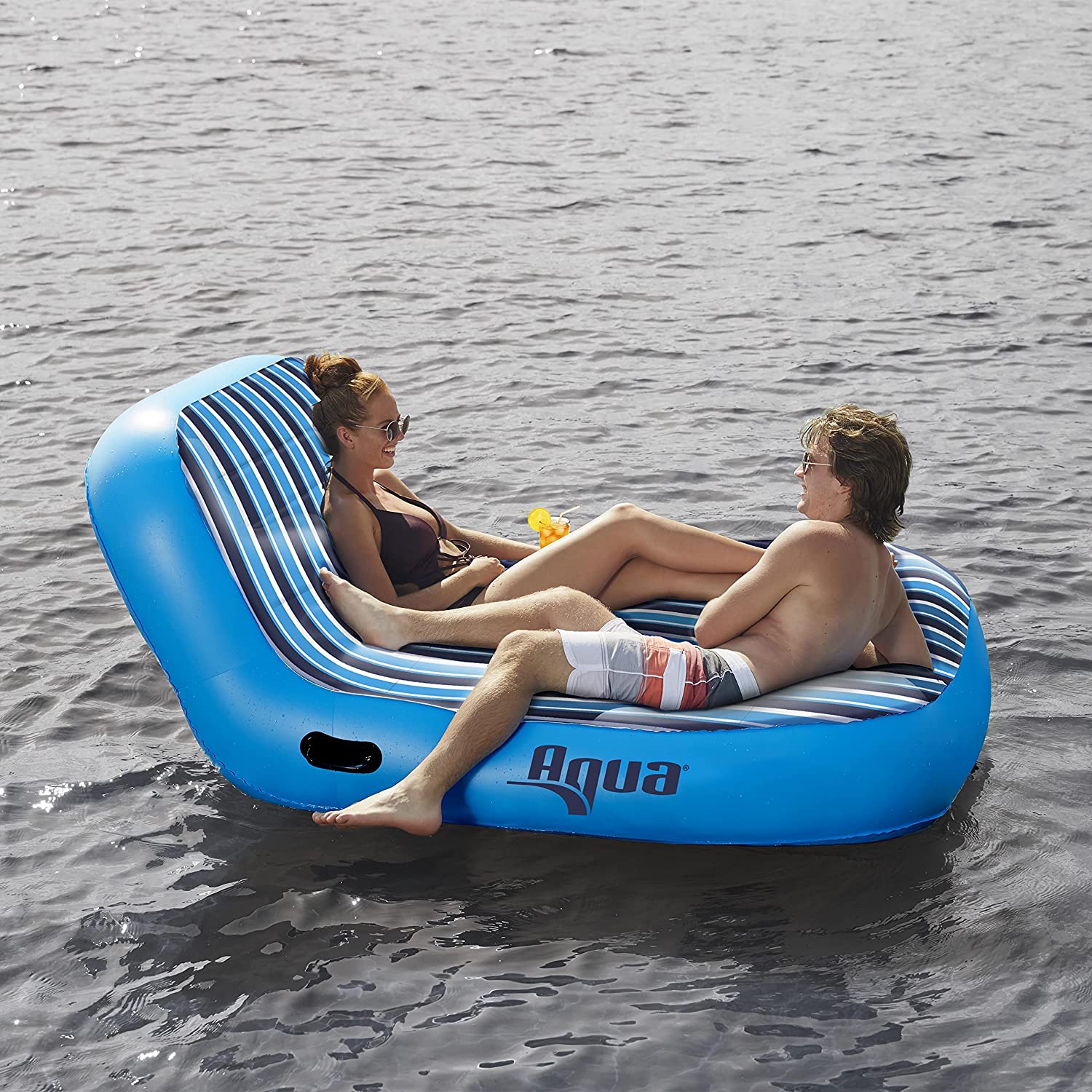 【Sports&Outdoors】Inflatable Lake Float for Adults | Floating Island, Lake Raft with Docking Lounger