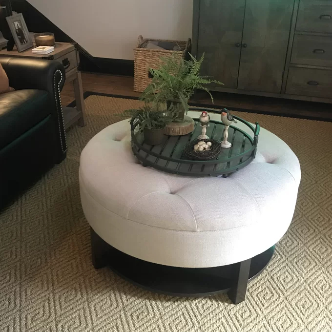 【Furniture】Lindquist Round Tufted Storage Ottoman