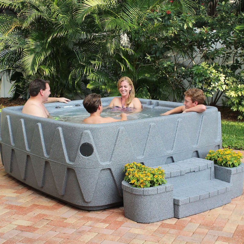 Aquarest Spas, 5 - Person 29 - Jet Square Plug And Play Hot Tub with Ozonator