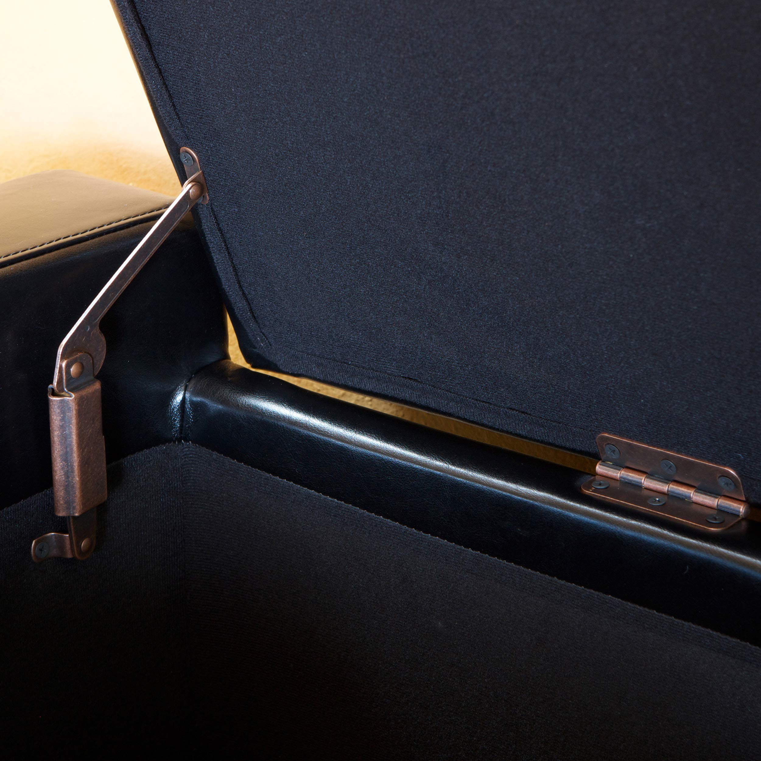 【Furniture】Christopher Knight Home Guernsey Leather Wood-Frame Storage Ottoman