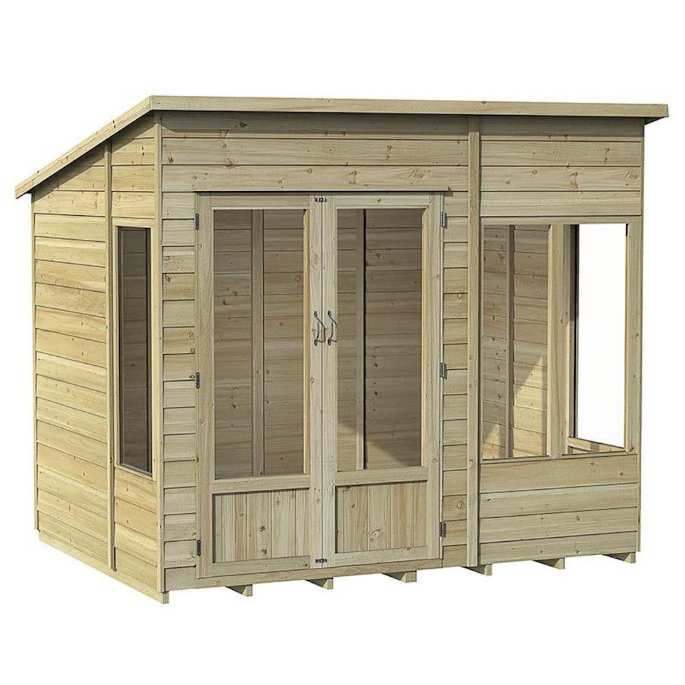 【Home&Garden】8x6 Forest Oakley Double Door Pent Summer House
