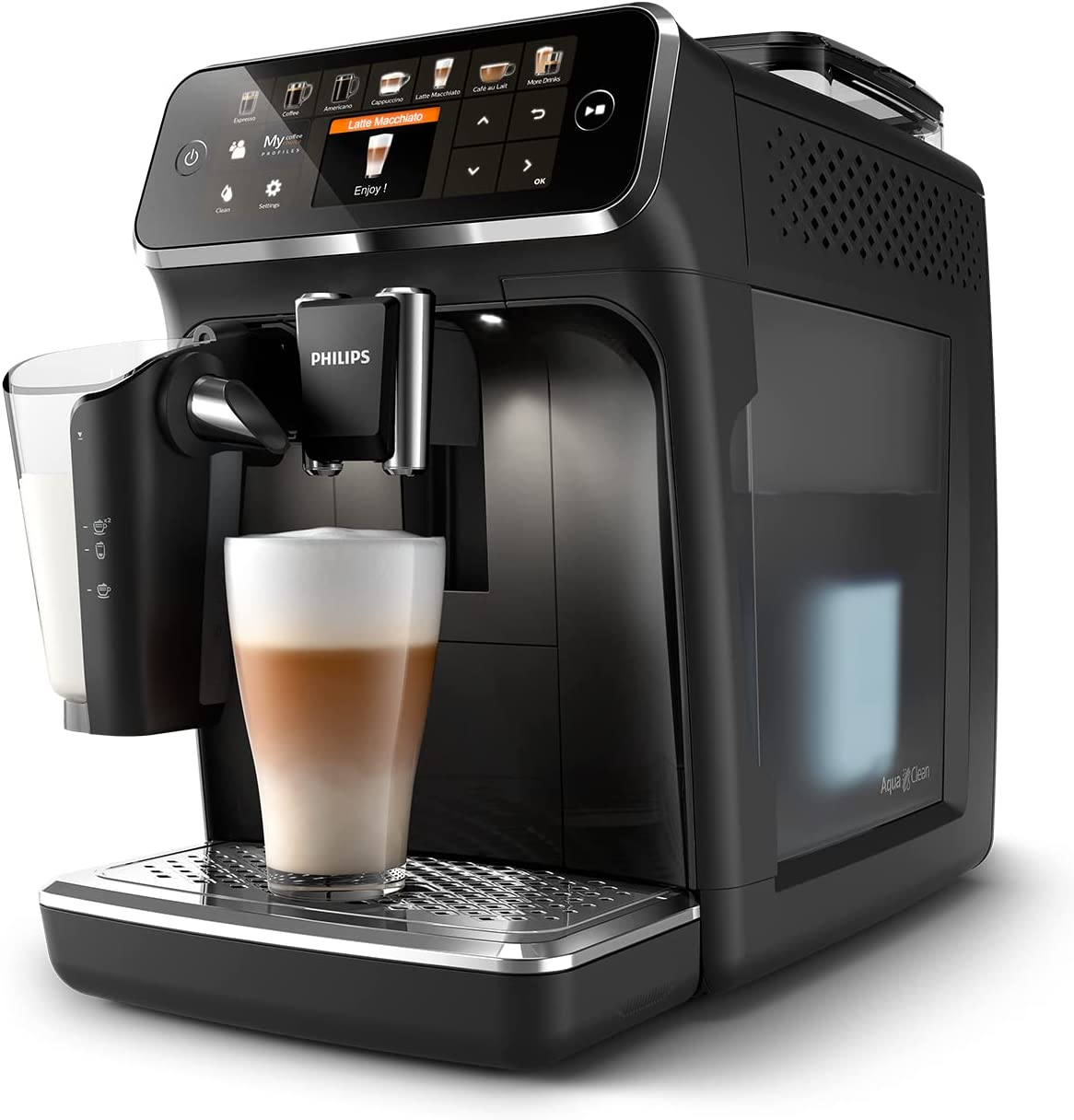 Philips Series 5400 Fully Automatic Coffee Machine - LatteGo Milk System, 12 Coffee Specialities, Intuitive Display, 4 User Profiles, Black (EP5441/50) & Philips Lime CA6903/10 Aqua Clean Water Filter
