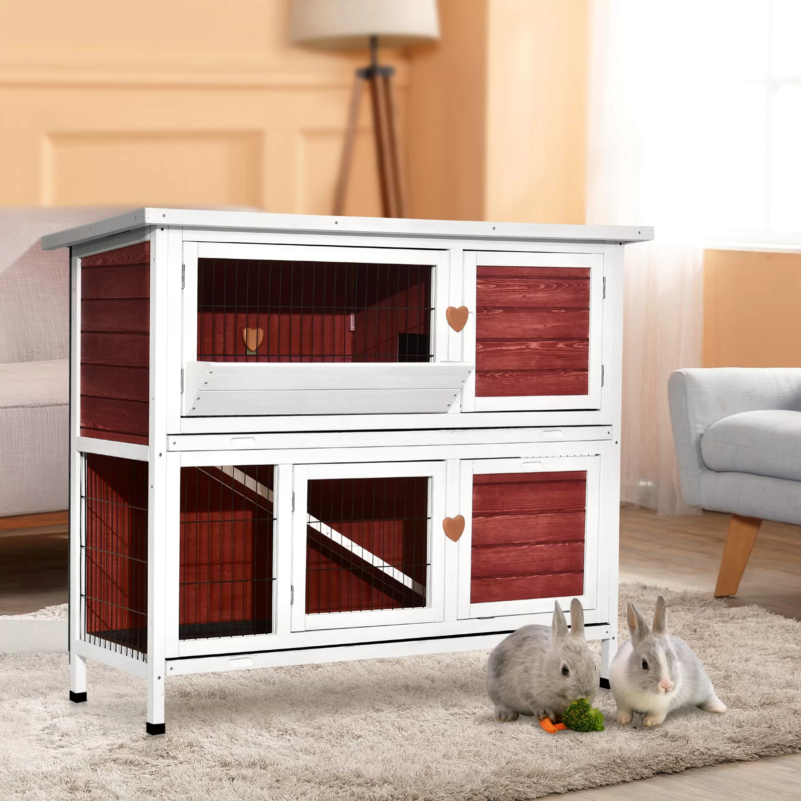 【Pet】Handler Weather Resistant Small Animal Hutch with Ramp