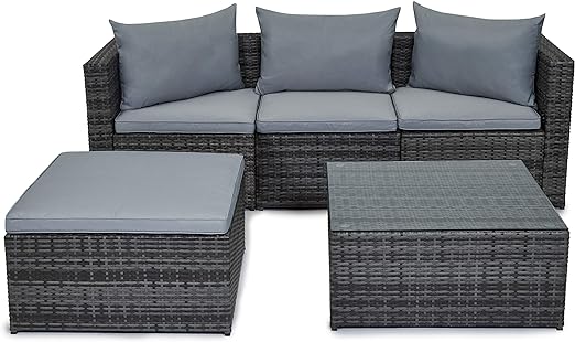 EVRE Outdoor Rattan Garden Furniture Set Malaga Greenhouse Sofa Coffee Table
