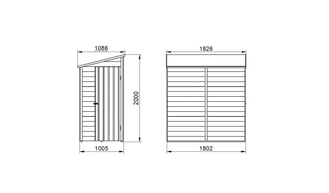 【Storage Shed】Forest Wooden 6 x 3ft Overlap Pent Shed