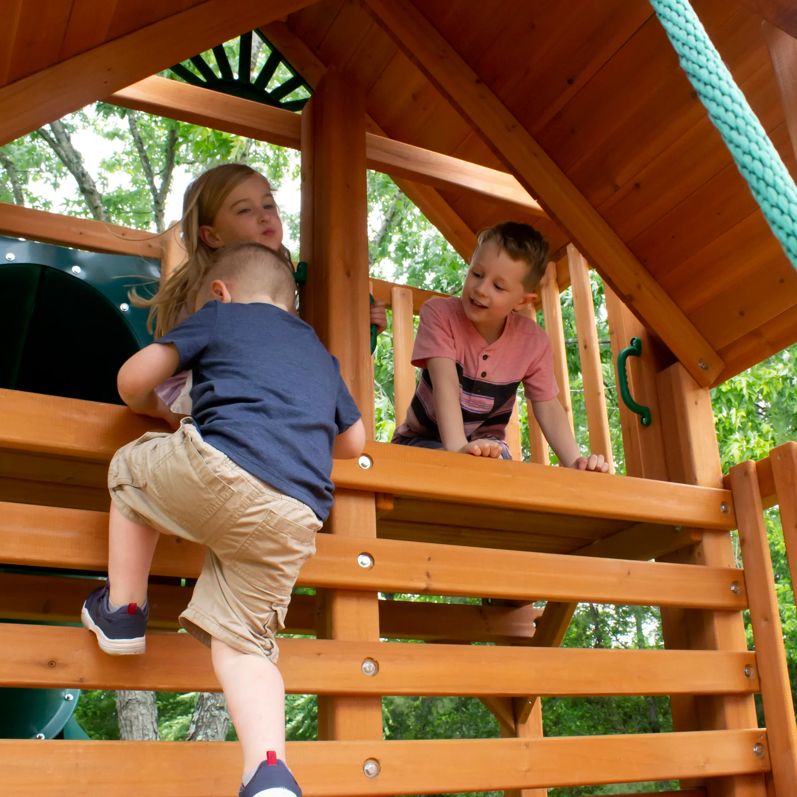 【Baby&Kids】Treasure Trove I Swing Set with Wood Roof