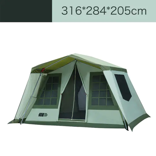 【Sports&Outdoors】Large Luxury Pyramid Family Tent Camping 5-8 Person Thick Vinyl Rainproof Windproof Fabric Hiking Tent