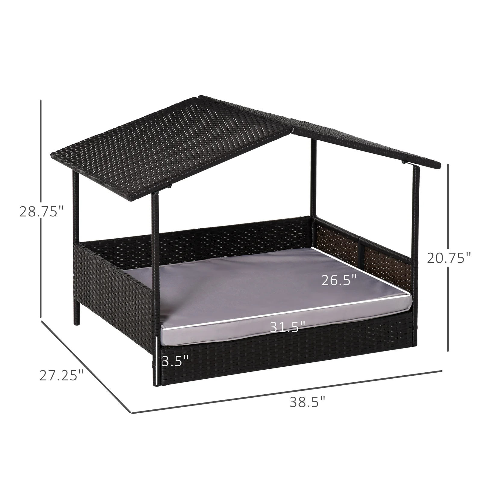 【Pet】Lollis Outdoor Wicker Cot Dog Bed