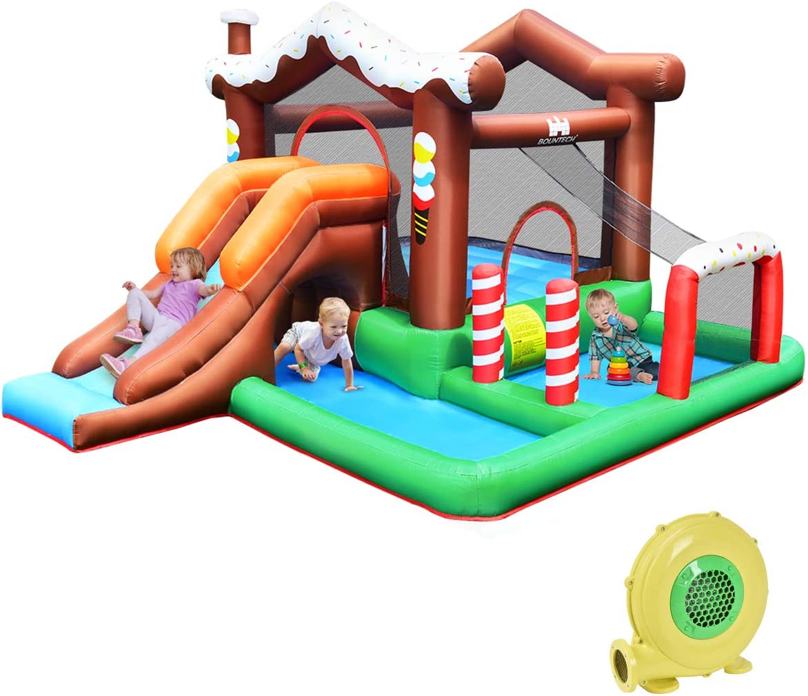 【Baby&Kids】Inflatable Water Slide Park, 6 in 1 Multifunctional Kids Water Slide Bouncy Castle