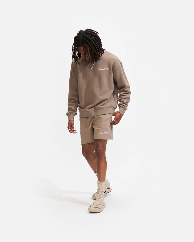 Wordmark Sweatshorts in Clay