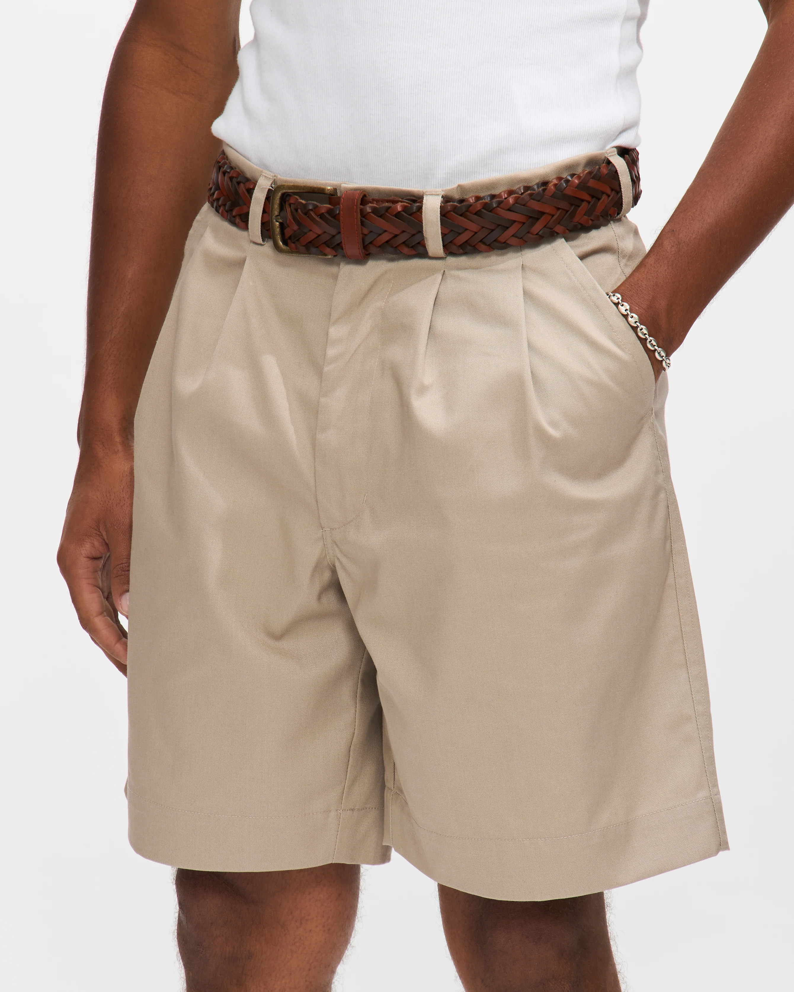 Pleated Short in Bone
