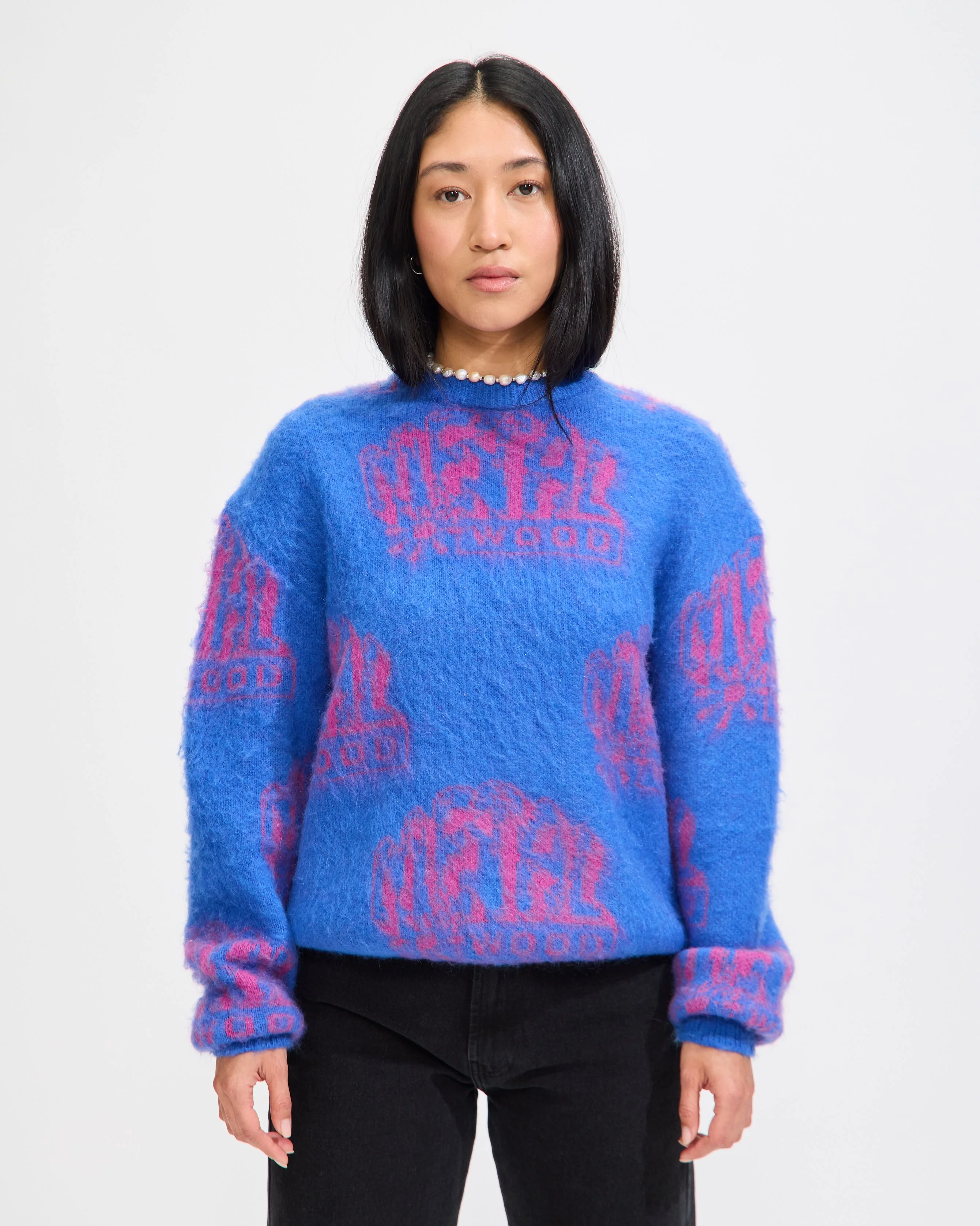 Flower Rave Shaggy Sweater in Hydrangea