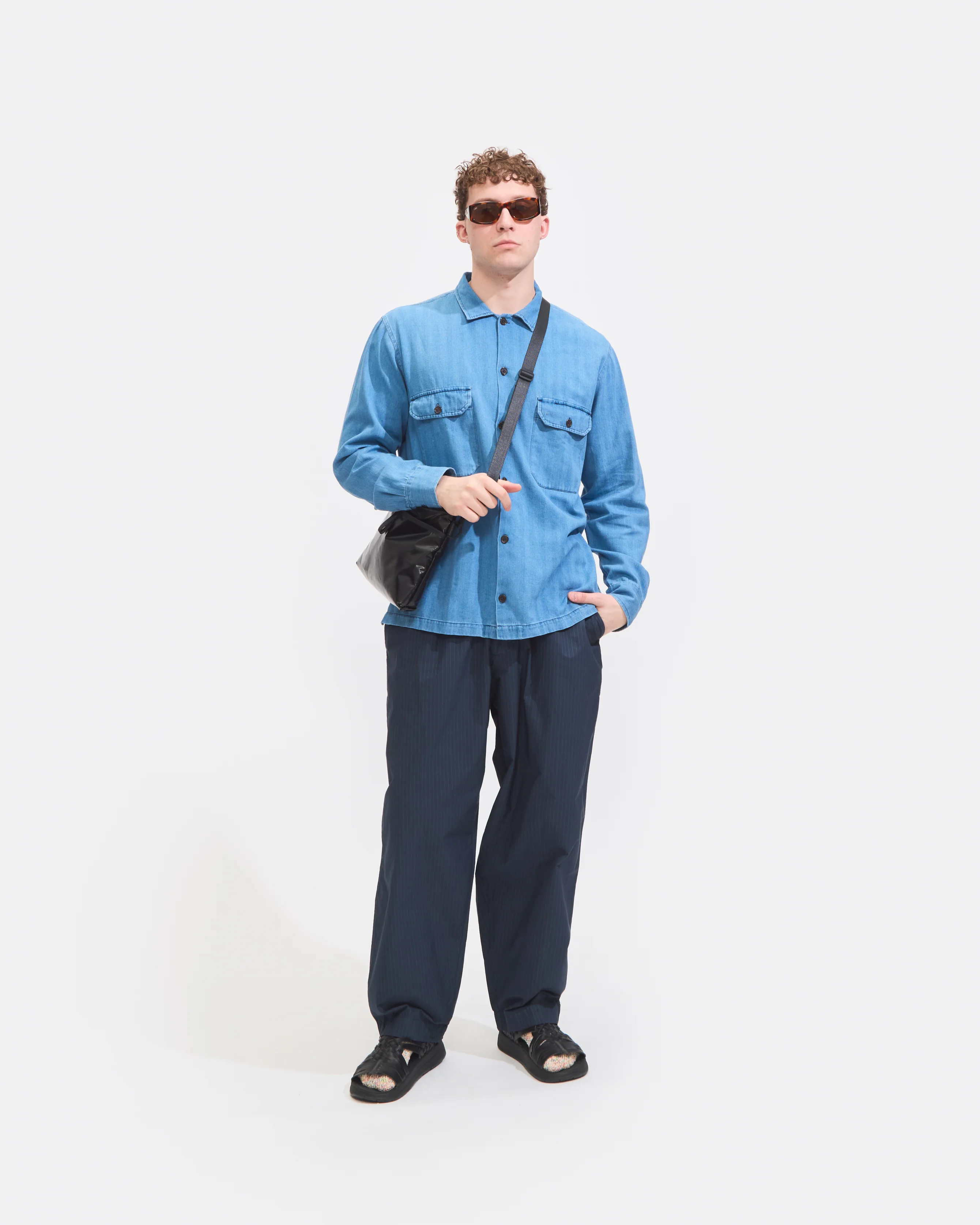 L/S Utility Shirt in Washed Indigo