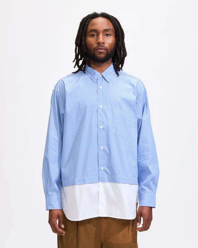 Block Shirt in Blue/White