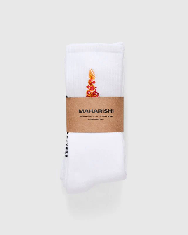 1264 Micro Dragon Sport Sock 3 Pack in White