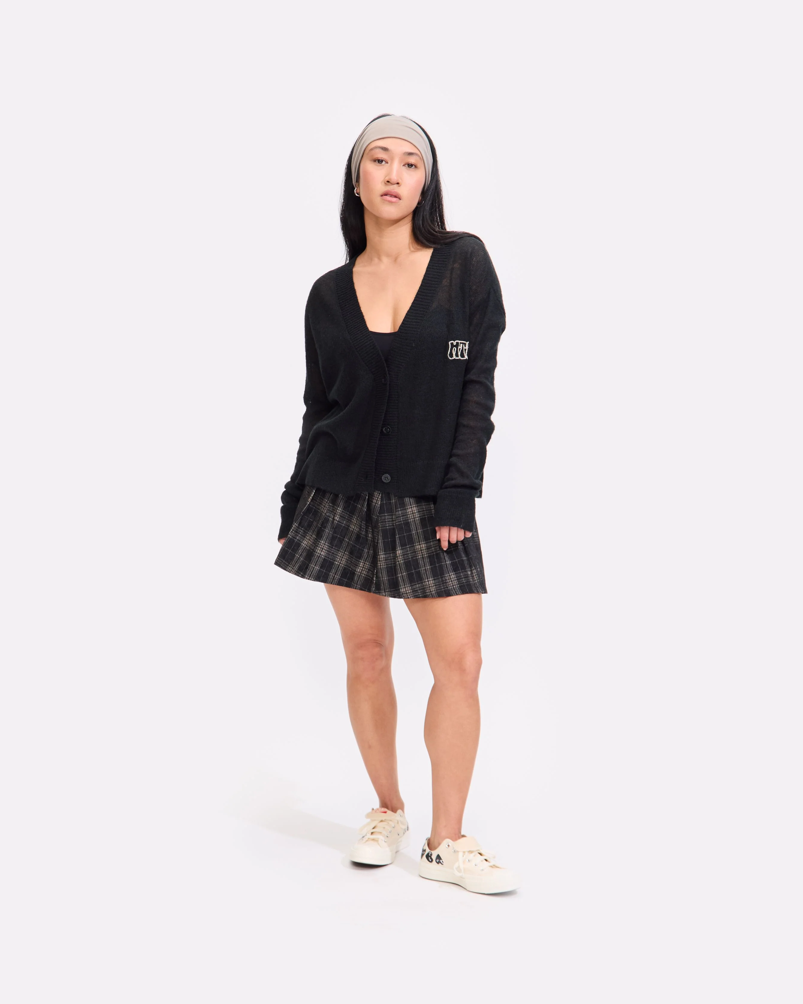 Womens Mohair Cardigan in Black