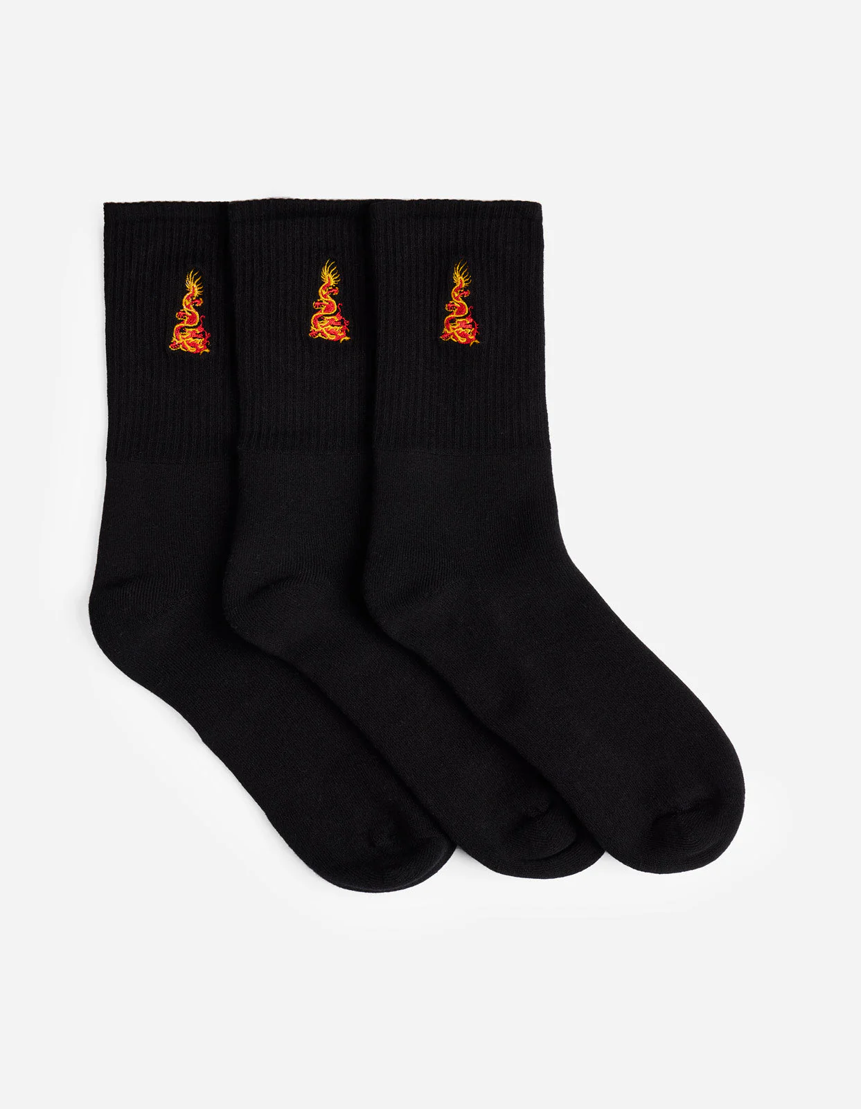 1264 Micro Dragon Sport Sock 3 Pack in Black