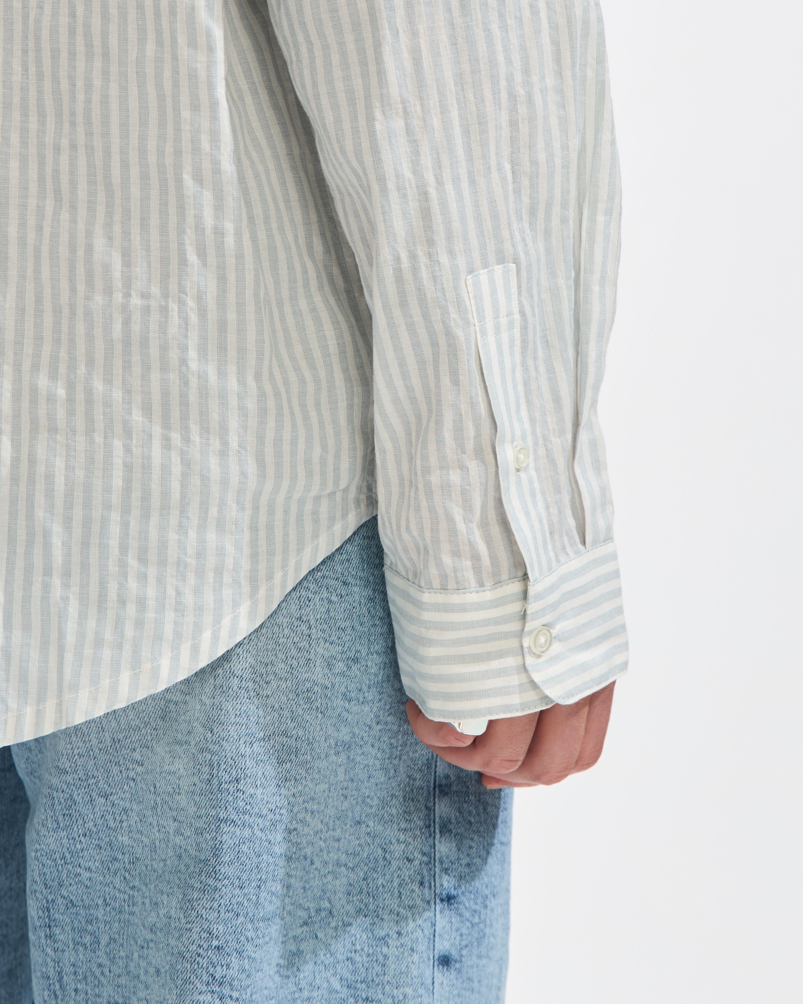 Luis Check Long Sleeve Shirt in Ivory
