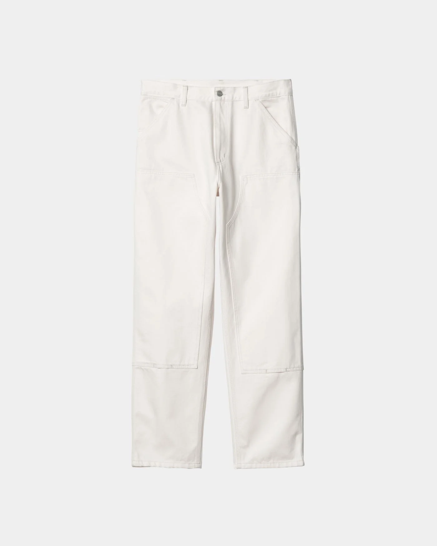 Double Knee Denim Pant in White