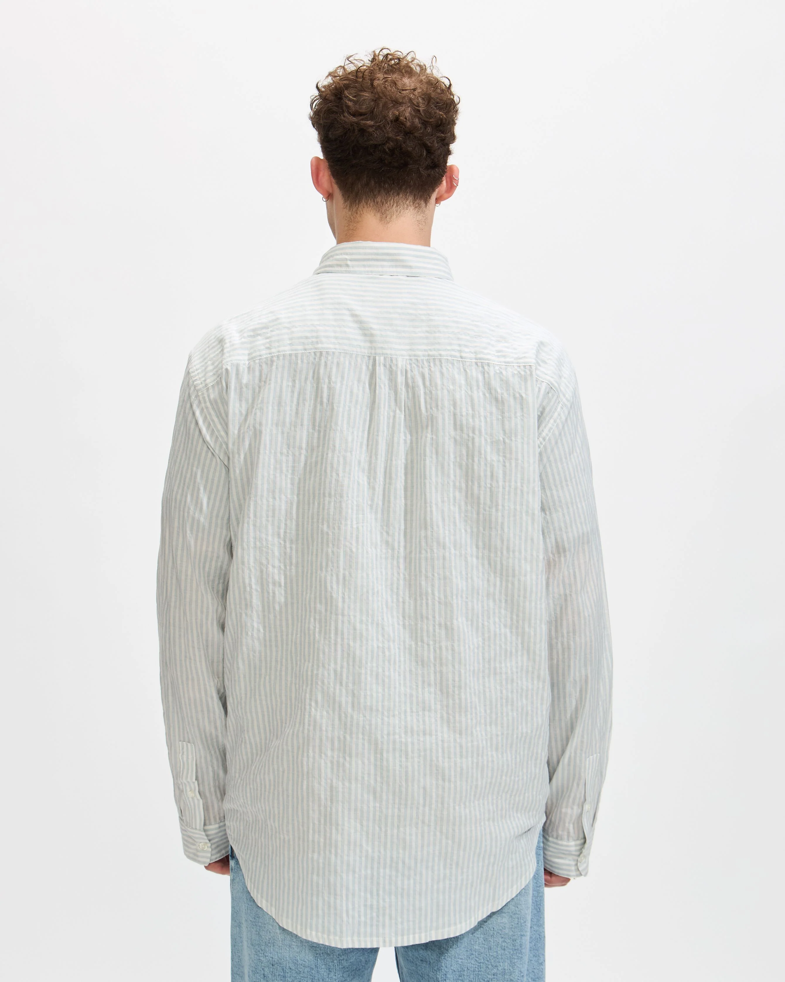 Luis Check Long Sleeve Shirt in Ivory