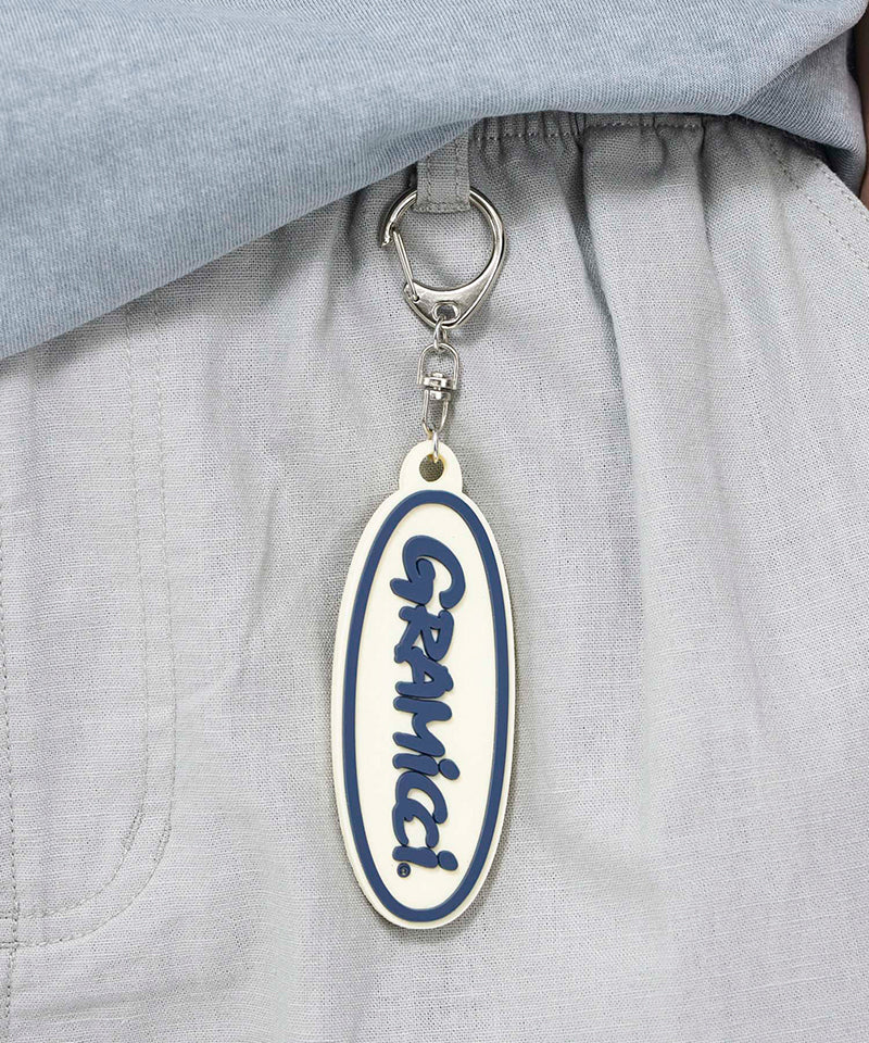 Oval Key Ring in Off White