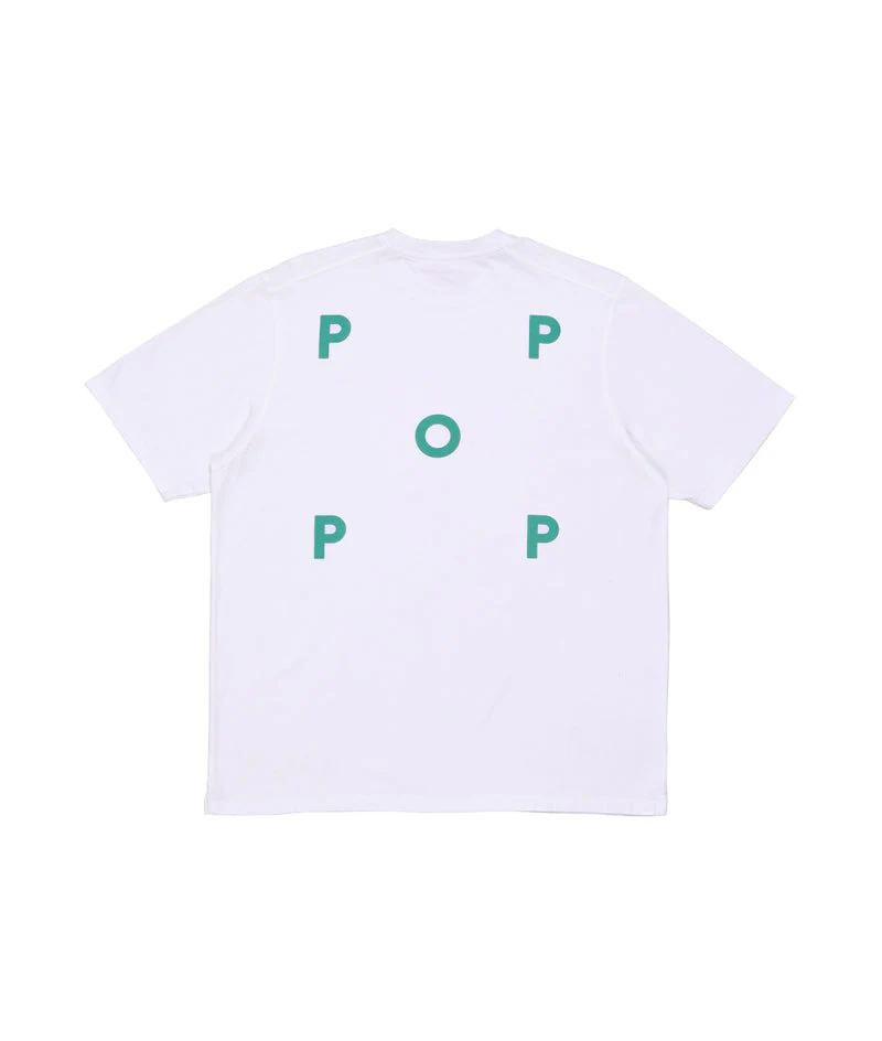 Logo T-Shirt in White/Peacock Green