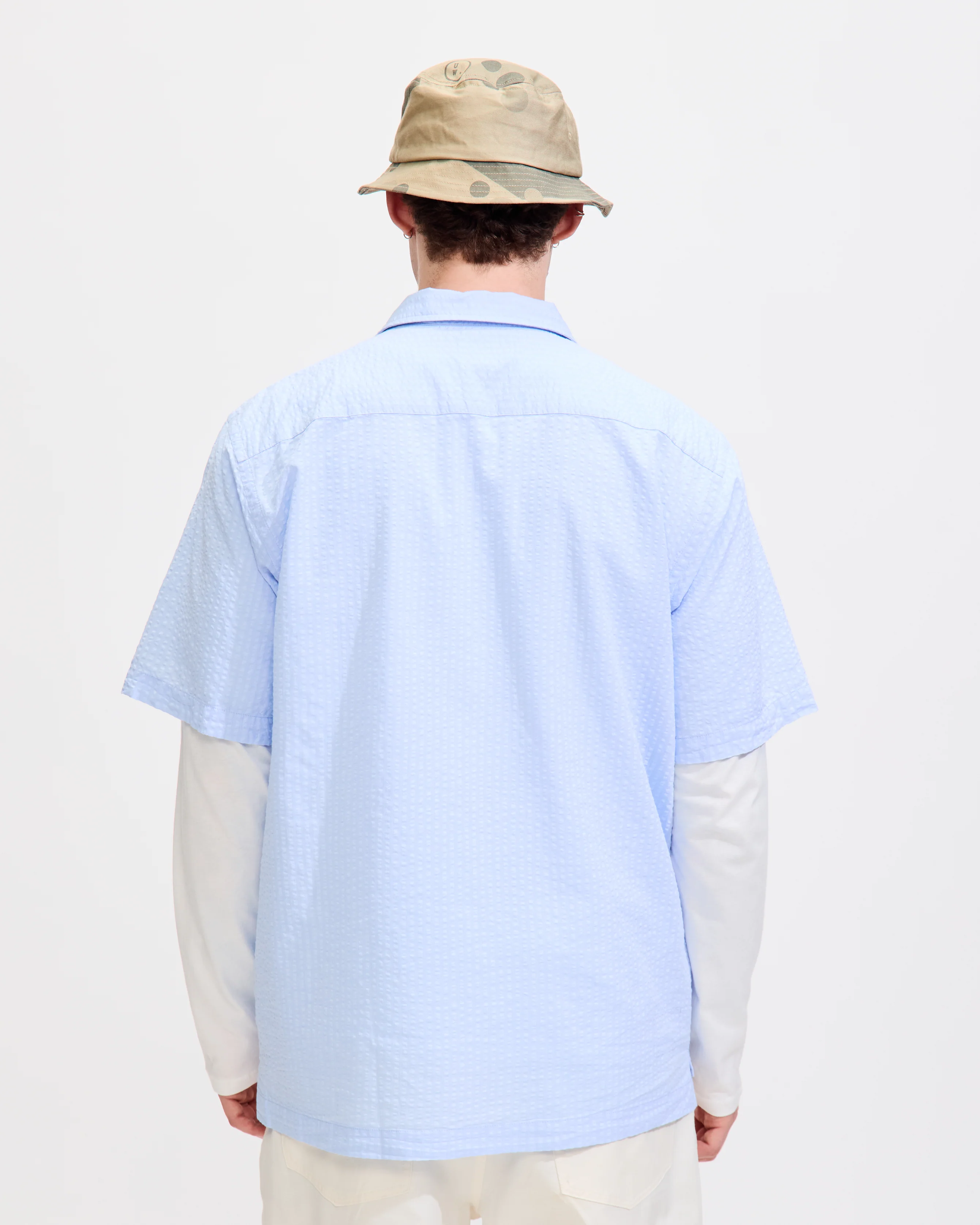 Camp Shirt II In Pale Blue Onda Cotton