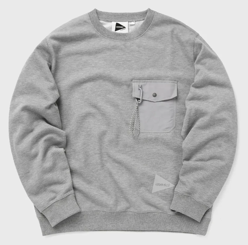 Gramicci andWander Print Sweatshirt in Grey