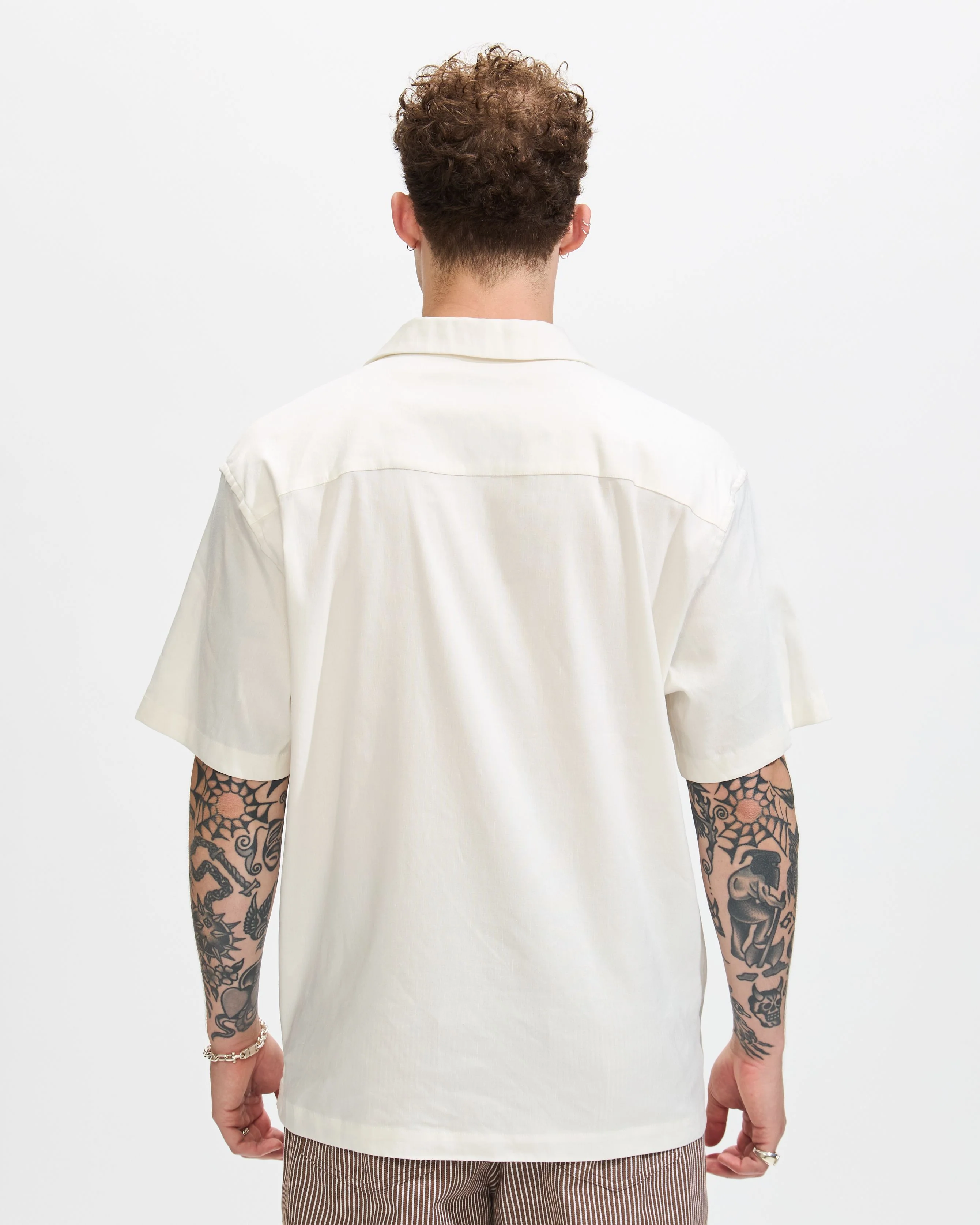 Canty Floral Impressions Short Sleeve Shirt in Ivory