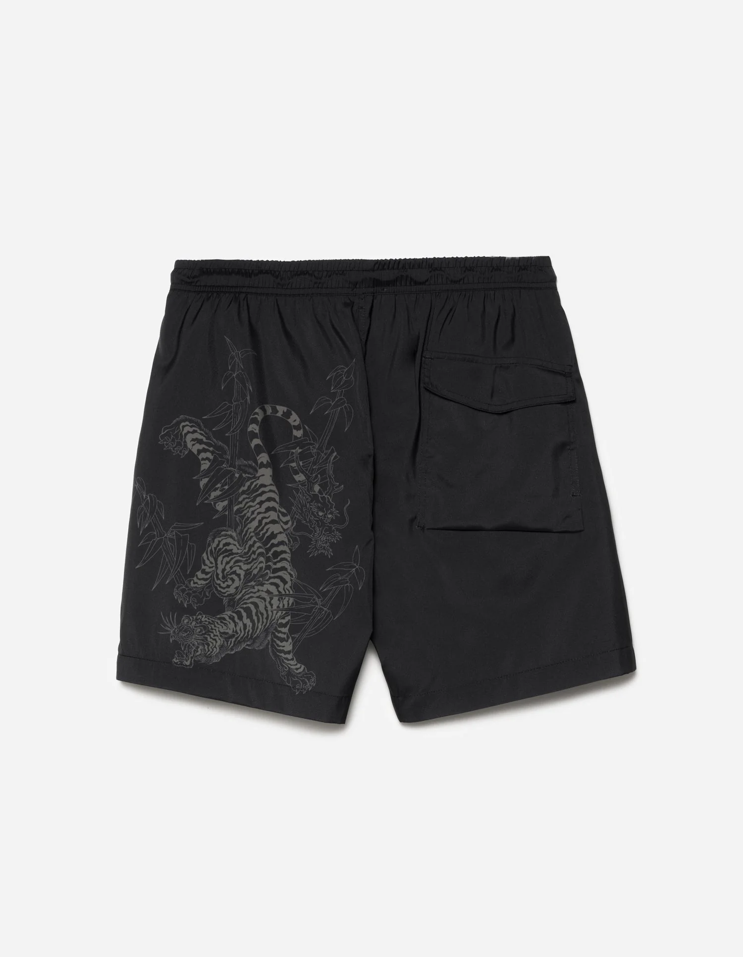 1274 Bamboo Tiger Swim Shorts in Black