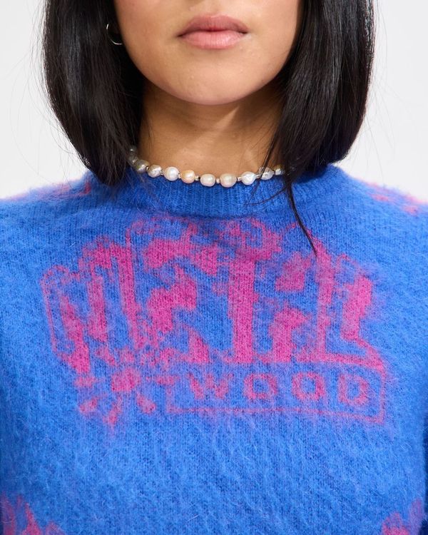 Flower Rave Shaggy Sweater in Hydrangea
