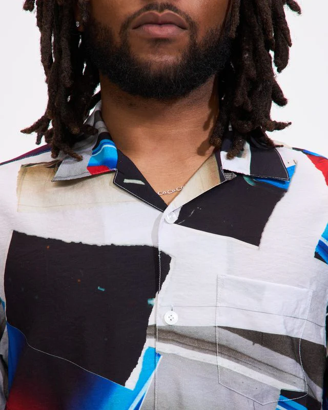 Torn Rayon Shirt in Multi