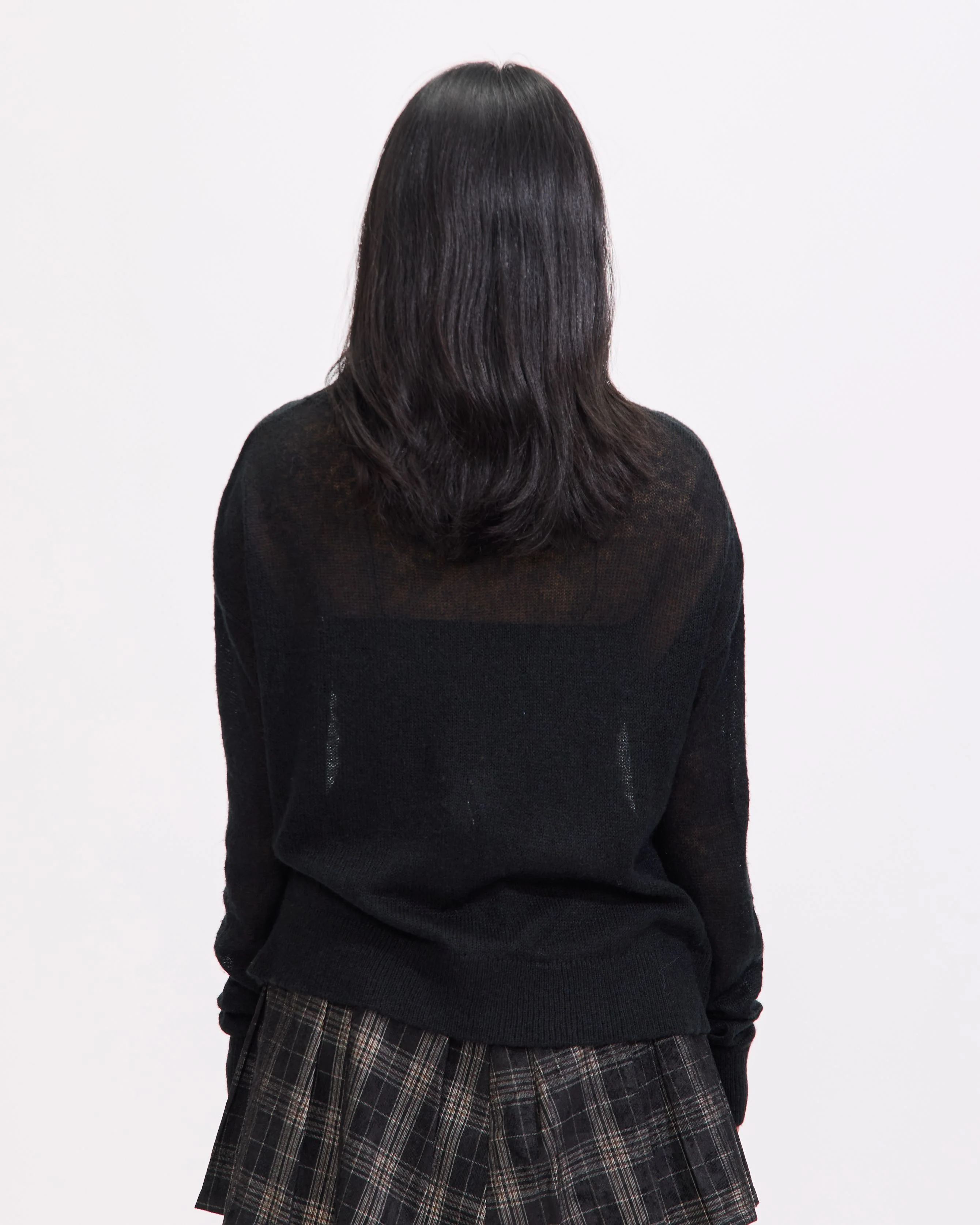 Womens Mohair Cardigan in Black