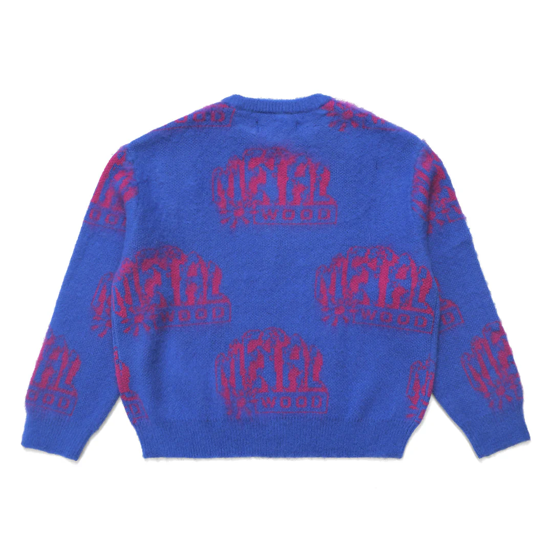 Flower Rave Shaggy Sweater in Hydrangea