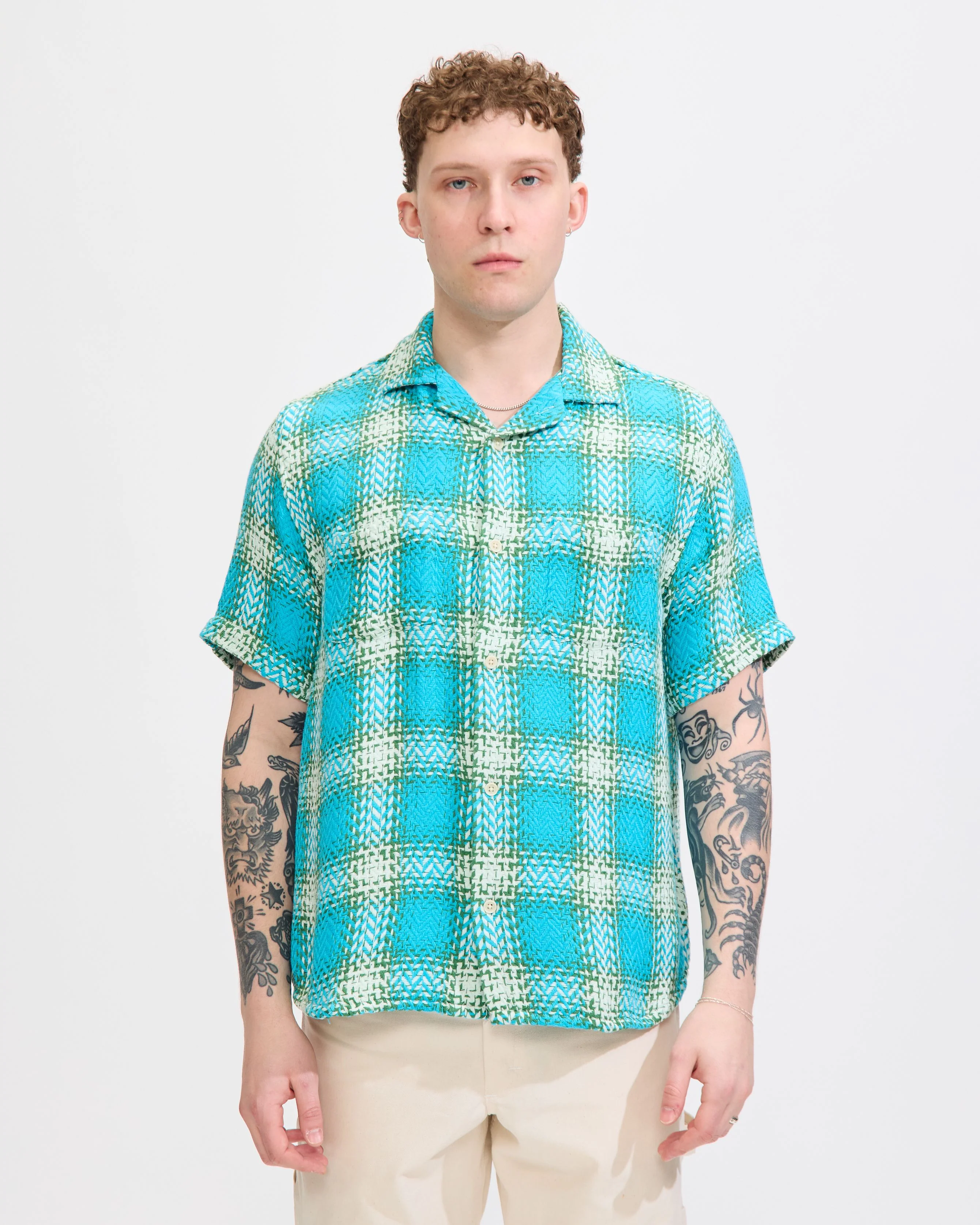 Wildcard SS Camp Shirt in Blue