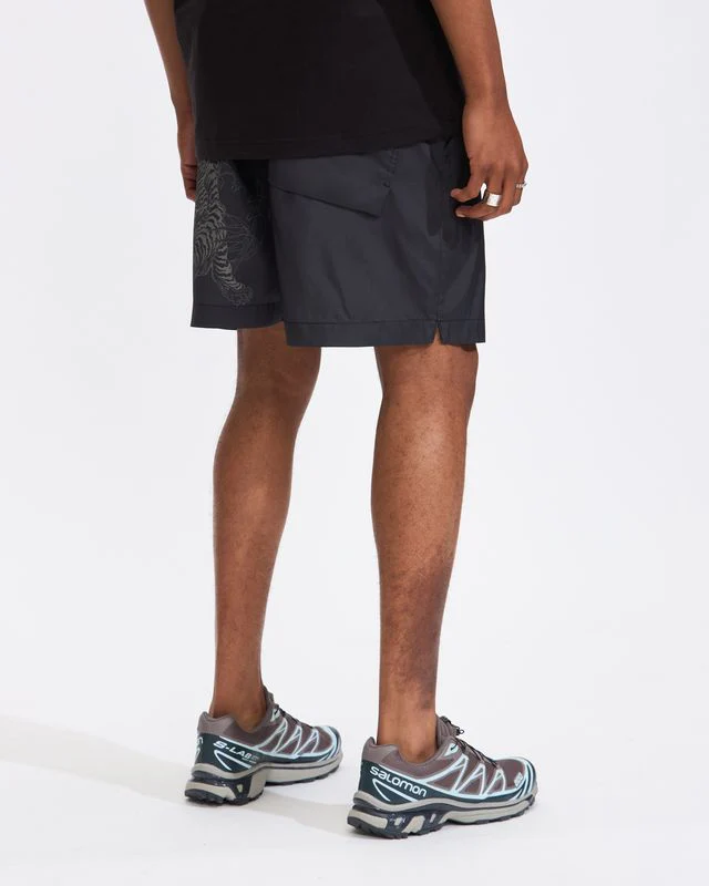 1274 Bamboo Tiger Swim Shorts in Black