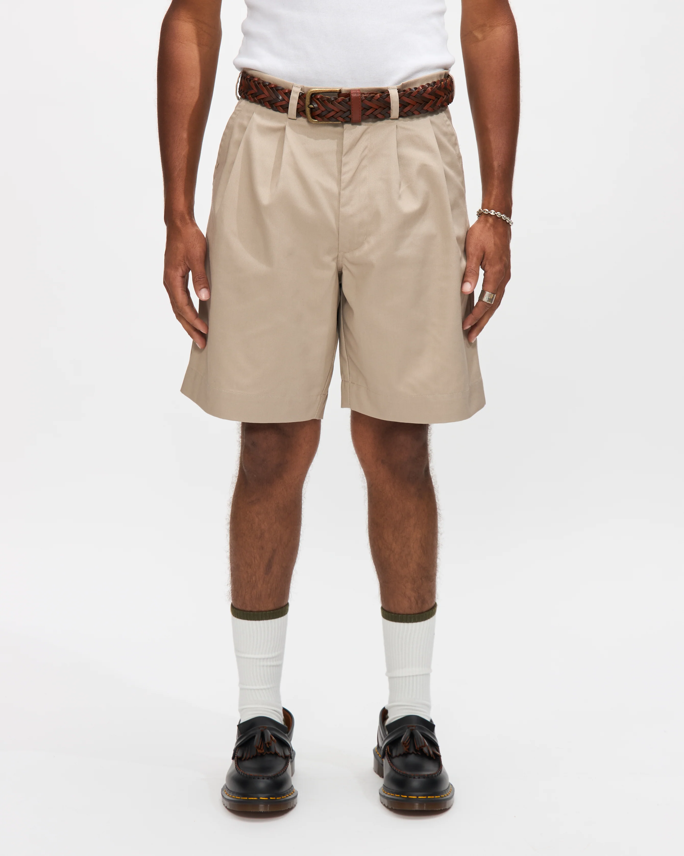 Pleated Short in Bone