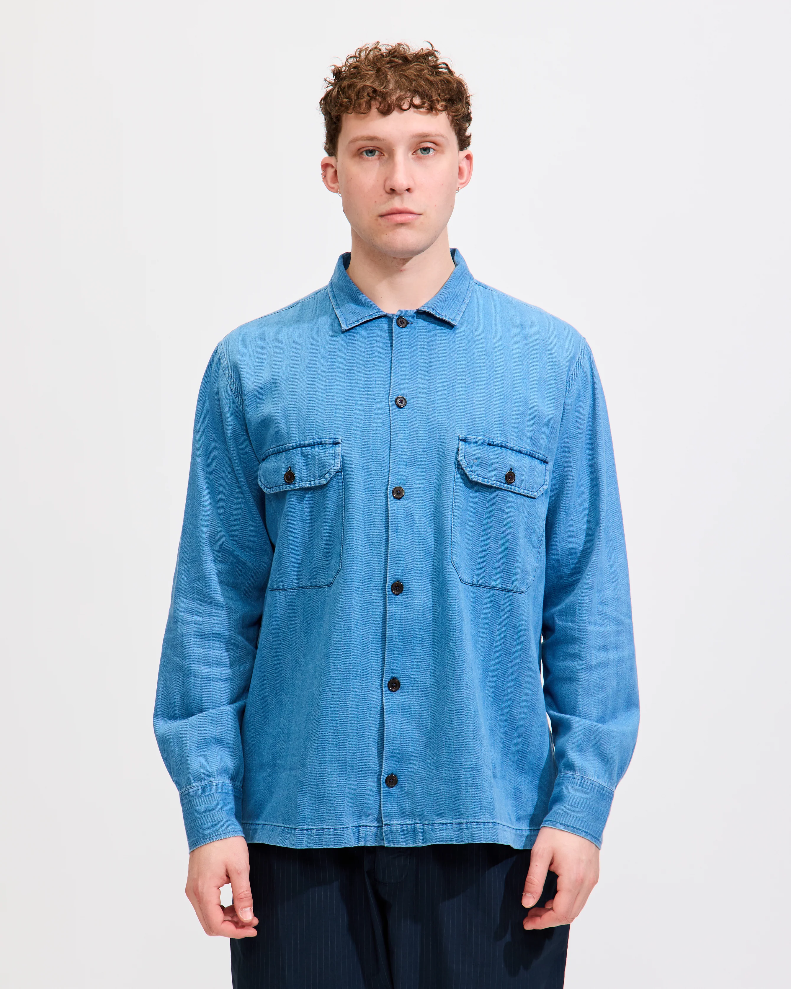 L/S Utility Shirt in Washed Indigo