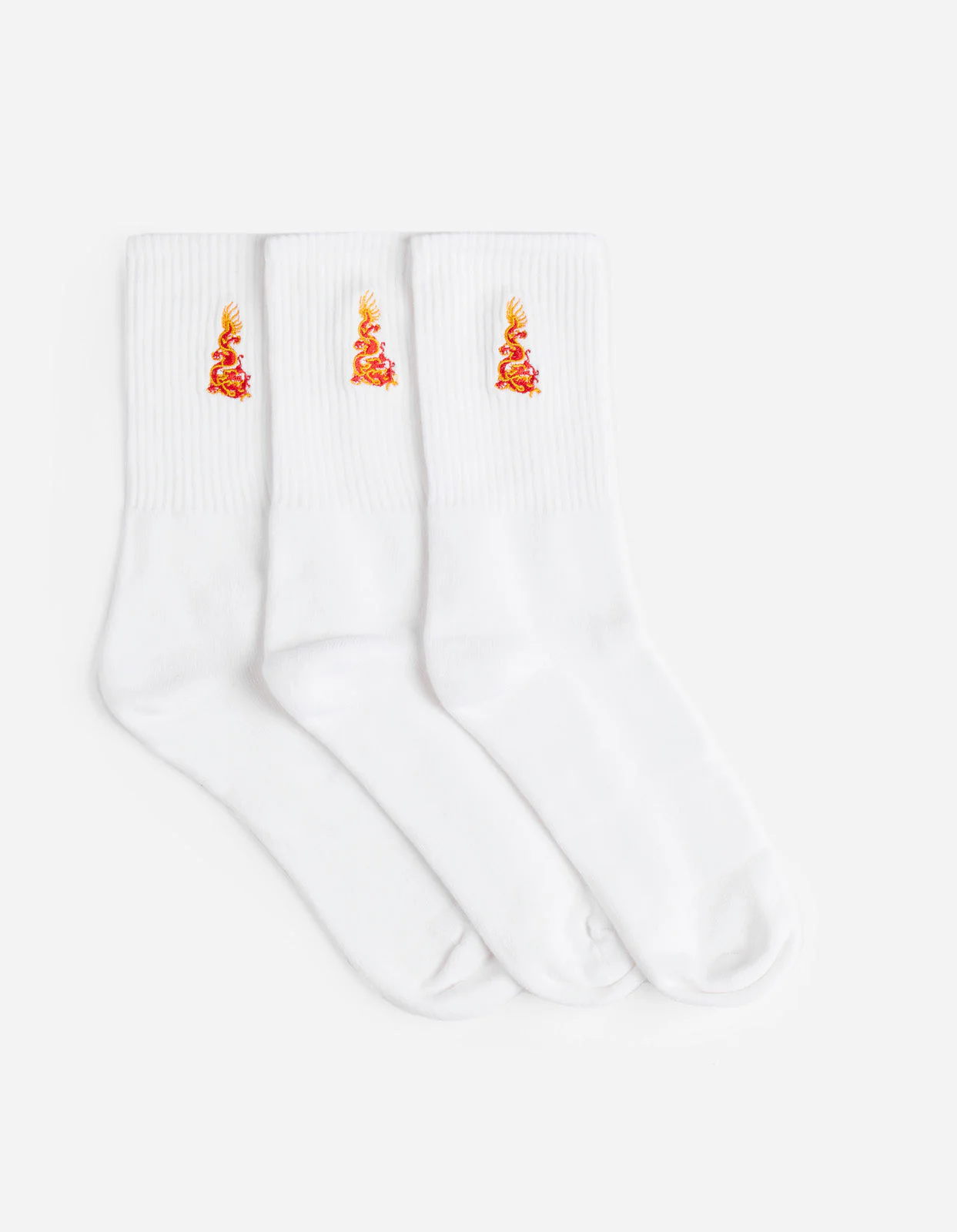 1264 Micro Dragon Sport Sock 3 Pack in White