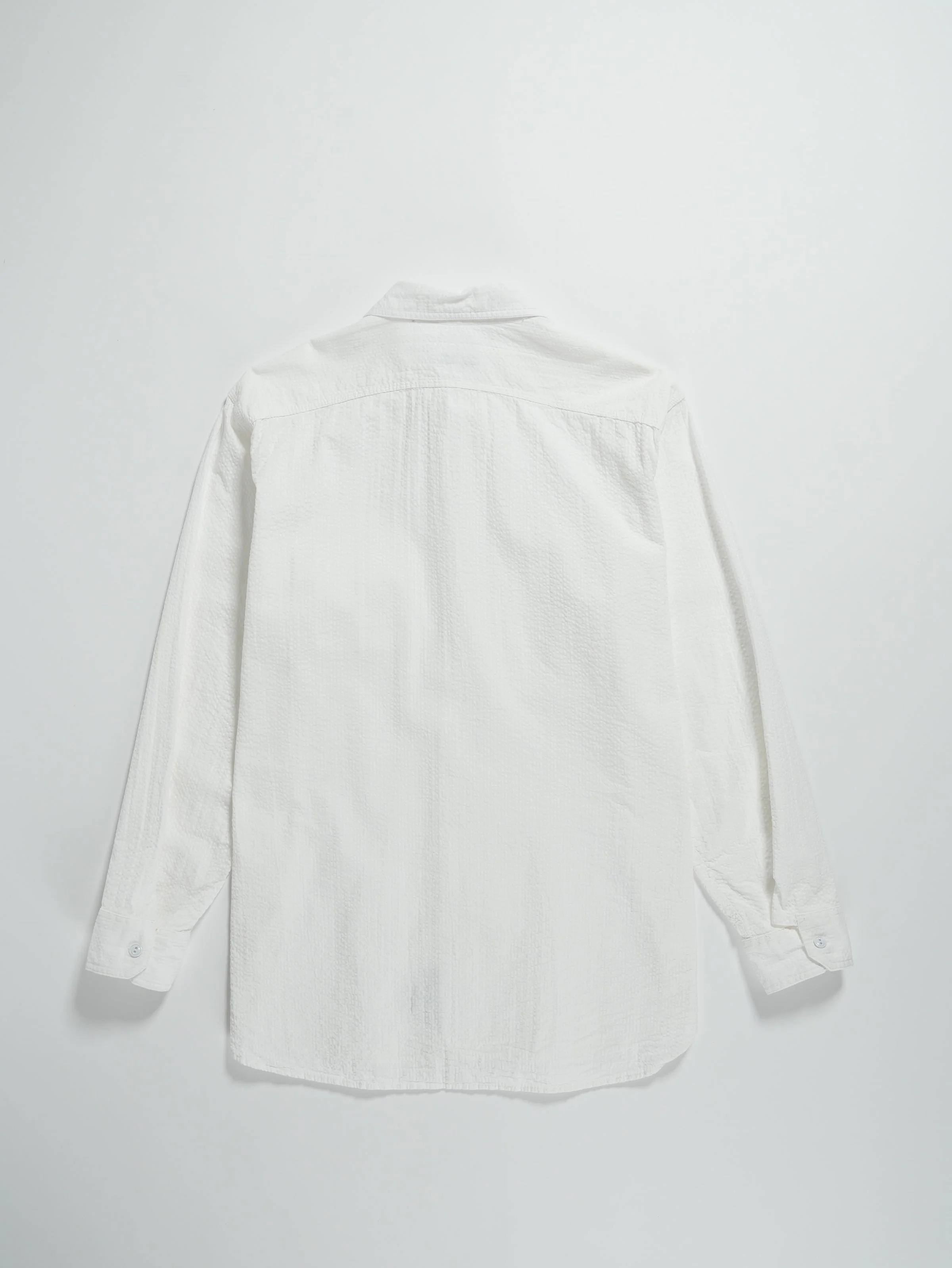 Work Shirt in White Tone & Tone Seersucker